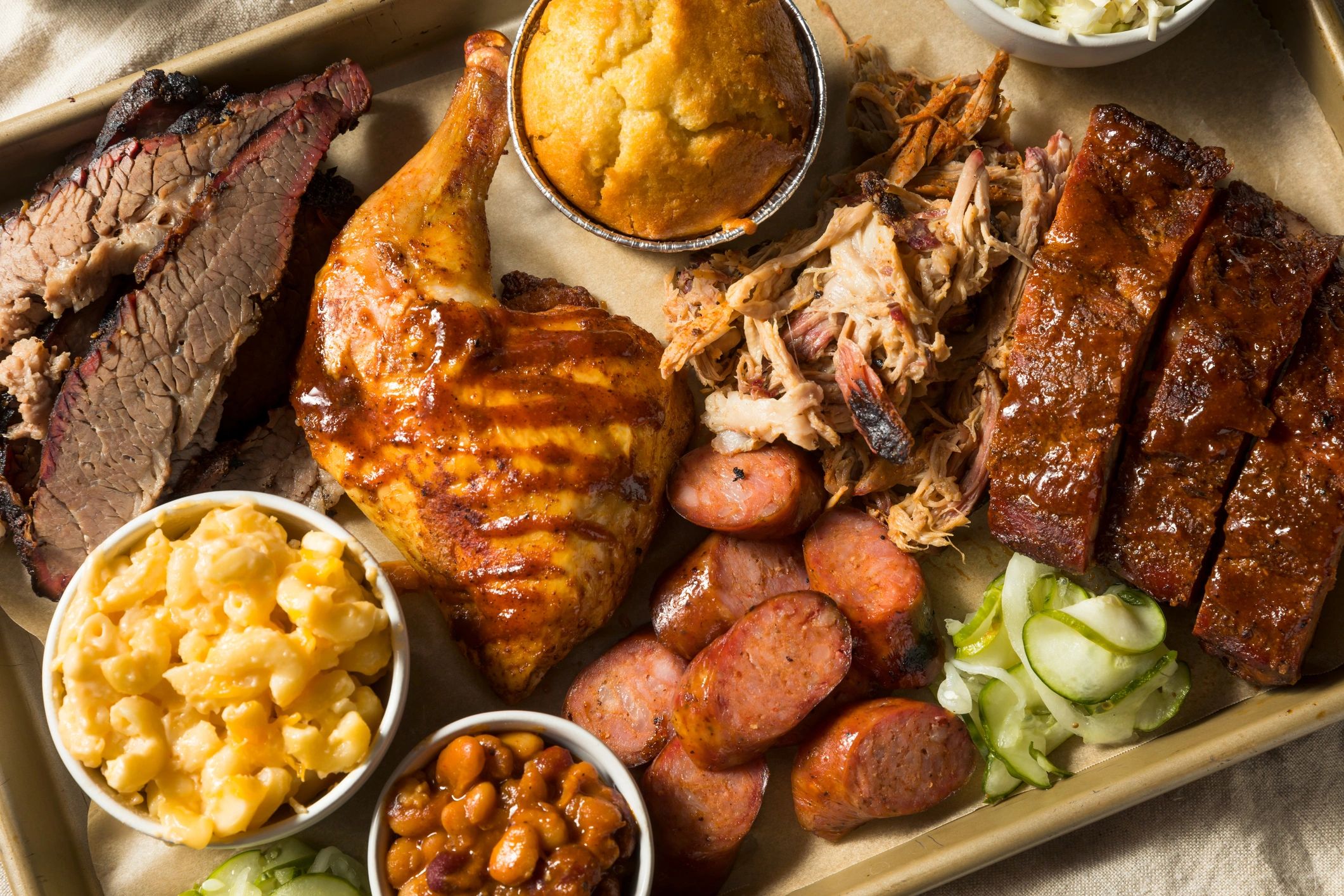 BBQ platter with sides