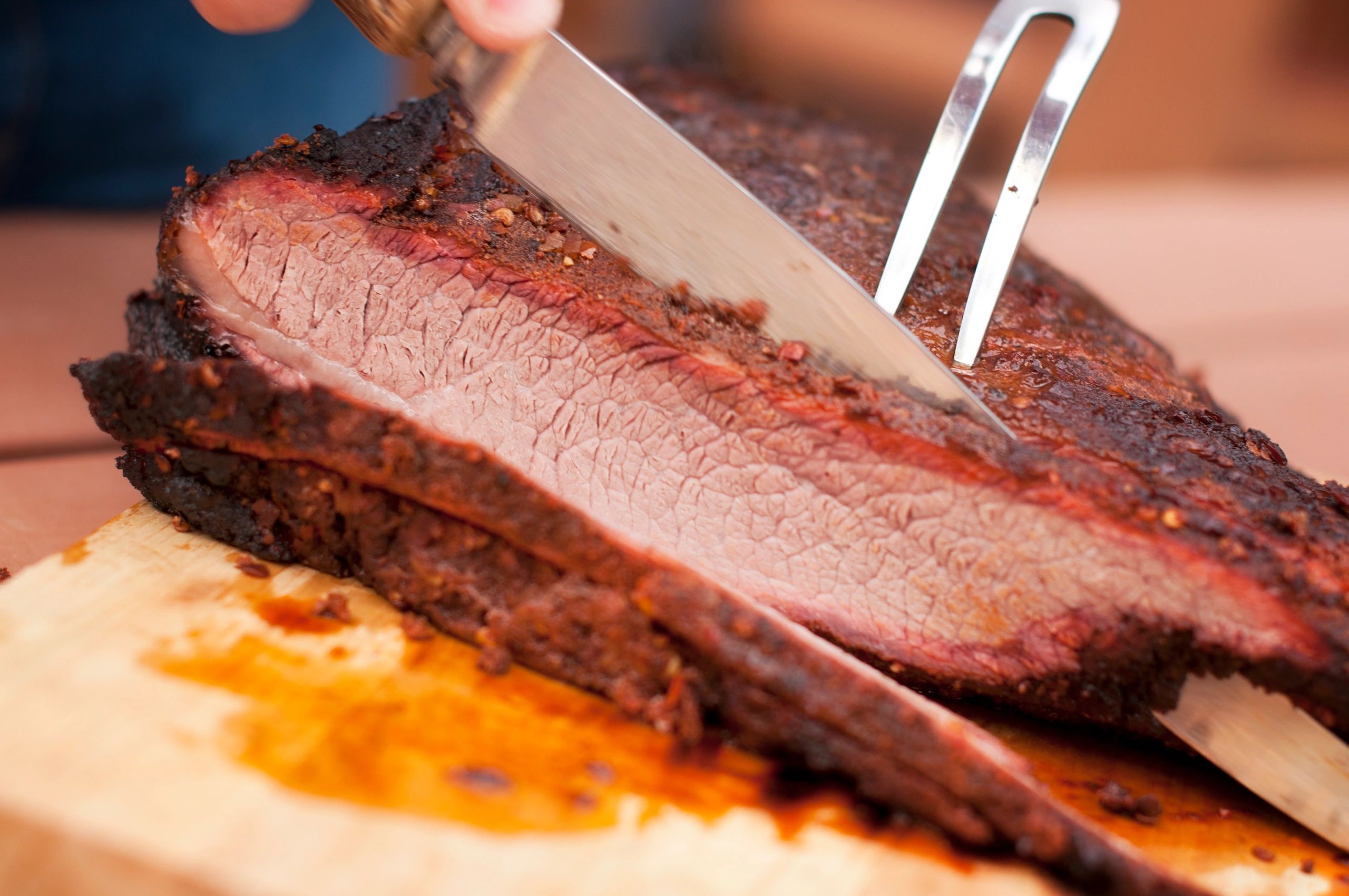 smoked meat on grill
